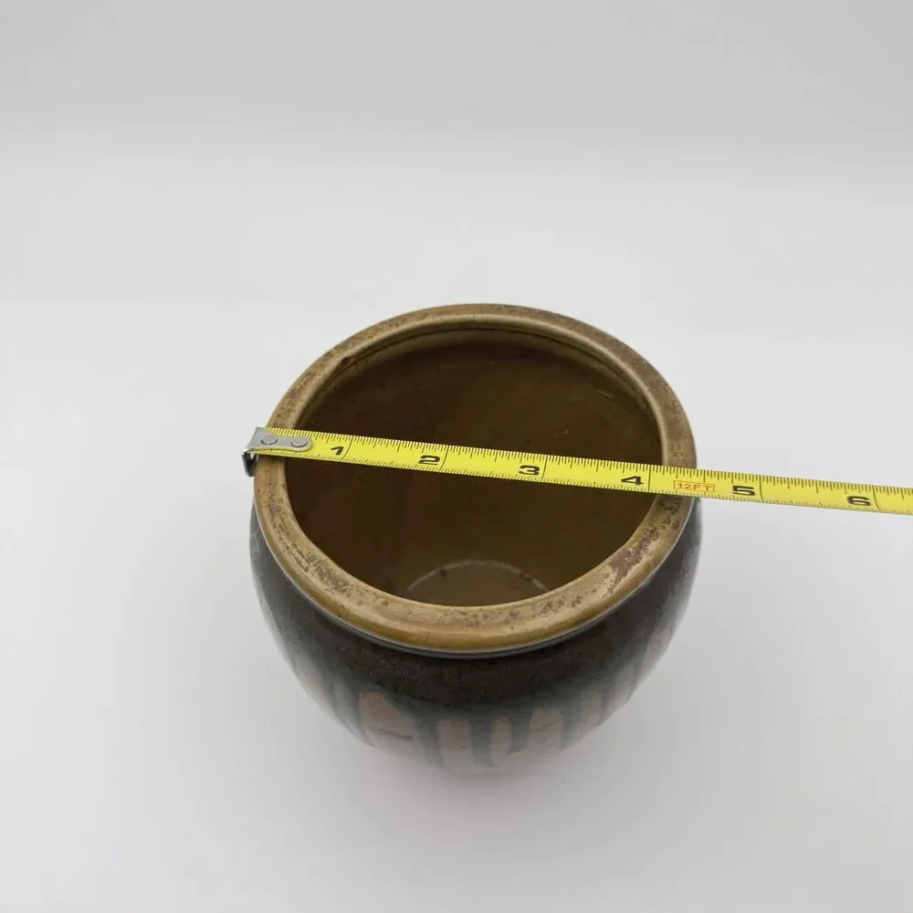 Art Pottery Drip Glaze Jar Stoneware Hand Thrown Vase Utensil Holder